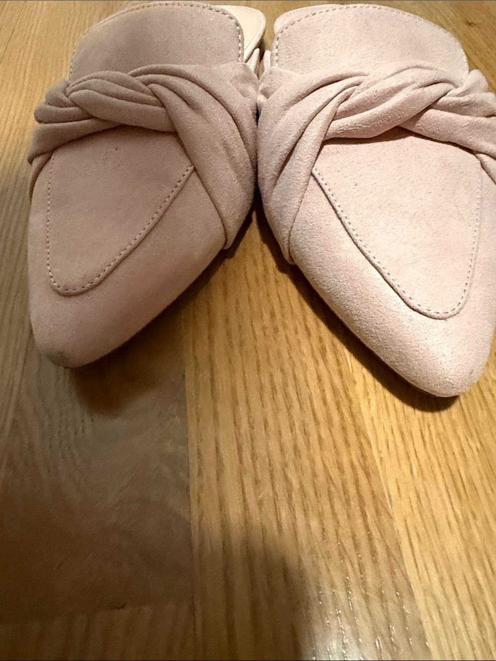 J. Crew Blush Suede Knotted Pointed Toe Mules - Picture 4 of 4